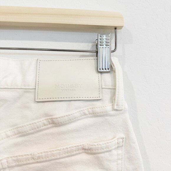 Moussy Vintage Denim MV Burnside Raw Hem Skinny Jeans Designer Luxury White 26 - Picture 9 of 13